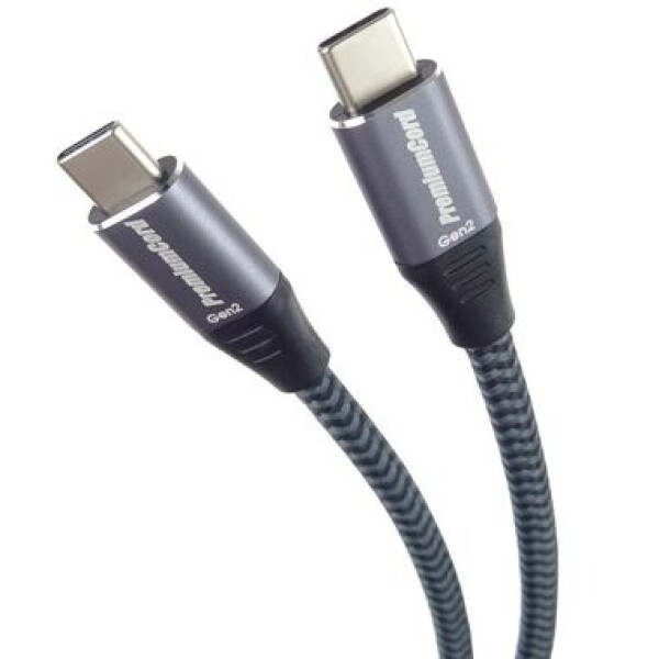 PremiumCord Prodlužovací kabel USB 3.2 Gen 2x2 5A samec na samec 2m / bavlněný oplet (ku31cr2)