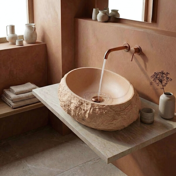 REA - Umyvadlo na desku Mika Light Terracotta REA-U7348