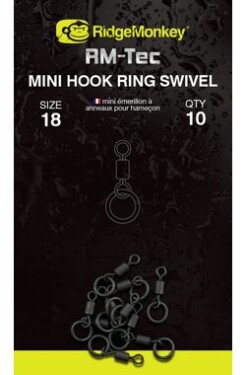 RidgeMonkey Obratlík Connexion Mini Hook Ring Swivel 10ks (RMT097)