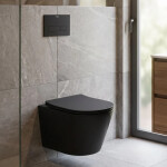 Wc závěsné SAT Infinitio včetně prkénka softclose, černá mat, zadní odpad SATINF010RREXPBKM SATINF010RREXPBKM
