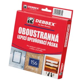 Oboustranná upevňovací páska, PE pěna, 15mm x 5m, síla 2mm, DEBBEX