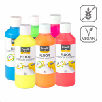 Sada temperových barev Creall Fluor, 6 x 250 ml, mix barev