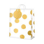 Dárková taška velká - Zlaté puntíky (26 × 12,7 × 32,4 cm) - Albi