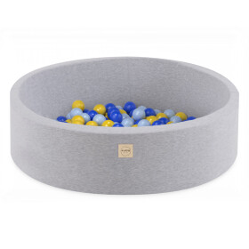 PLUSH NEST PLUSH NEST Suchý bazén kulatý Bavlna světle šedý Ø 90 × 30 cm s 200 míčky