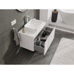MEXEN/S - Orio koupelnová skříňka pod umyvadlo 80 cm s deskou, 1 šuplík, bílá mat 91A10-08047-1-BFC01
