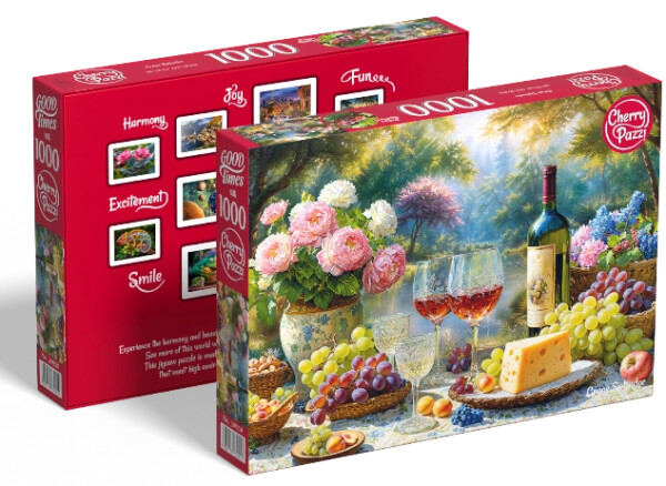 Puzzle Cherry Pazzi 1000 dílků - Vinné zátiší s hrozny