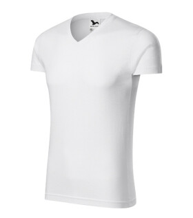 Slim Fit V-neck tričko pánské bílá XL