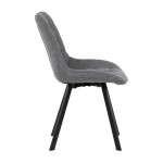 Židle jídelní, šedá látka, nohy černý kov