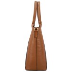 Trendy dámská kožená kabelka do ruky Rosalyn, koňaková