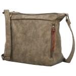 Trendy dámská koženková crossbody kabelka Estina, tmavě béžová