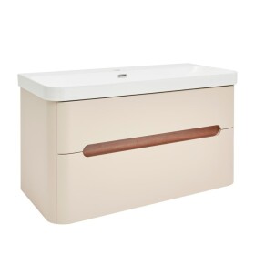 Koupelnová skříňka s umyvadlem SAT Fusion 97,5x53x45 cm pískově béžová mat SATFUSION2100BEU SATFUSION2100BEU