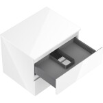 MEXEN/S - Orio koupelnová skříňka pod umyvadlo 60 cm s deskou, 2 zásuvky, bílá lesk 91A10-06047-2-BFFC00