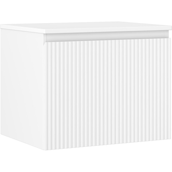 MEXEN/S - Rivel koupelnová skříňka pod umyvadlo 60 cm s deskou, 1 šuplík, reliéf , bílá mat 91A20-06047-1-BFC01