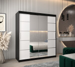 Šatní skříň Abi V4 Barva korpusu: Černá, Rozměry: 150 cm, Dveře: Černá