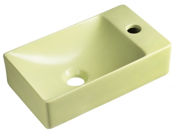 SAPHO - MARGITHA keramické umývátko 38x22cm, otvor pro baterii vpravo, pistáciová MGT38223