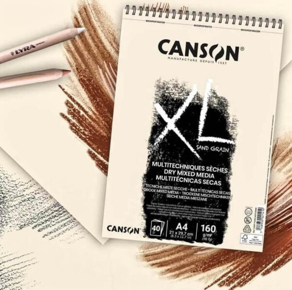 Canson XL Dry Mixed Media Sand Grain Natur A3 40 listů