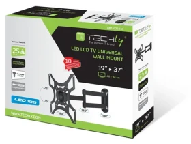Techly ICA-LCD-2923B černá / Držák TV / 19-37" / VESA 75-200 mm / náklon 15° / otočný 360° / nosnost 25 kg (ICA-LCD-2923B)