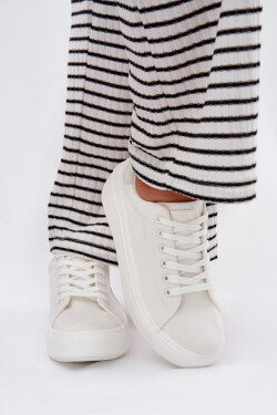 Dámské Plátěné Tenisky Na Platformě Big Star RR274463 Bílé 39