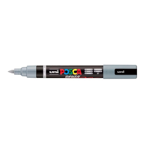 Uni Posca PC-5BR šedý 37 štětcový hrot 1-4 mm