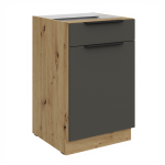 Spodní skříňka Aria 50 D 1F 1S BB - Premium Box Barva korpusu: Bílá, Barva dvířek: GR - Graphite AFM