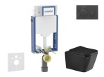 GEBERIT - Kombifix Set předstěnové instalace, klozetu Arkas I a sedátka softclose, tlačítko Sigma20, černá lesk/černá mat SANI15CA5512