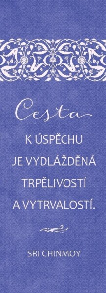 Plechová cedulka &quot;Cesta k úspěchu je vydlážděná trpělivostí a vytrvalostí&quot; - Sri Chinmoy