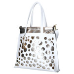 Stylová dámská koženková kabelka na rameno LB Liza, bílá