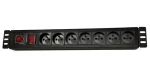 Lexi-net Rozvodný panel 7x230V-3m / Rozvodný panel / 19" / 1,5U / Přepěťová ochrana (NAPPAN2237B)
