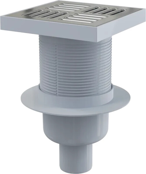 Alcadrain 1 - Alcadrain Podlahová vpust 150×150/50 mm přímá, mřížka nerez, vodní zápachová uzávěra APV6411 APV6411