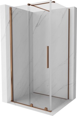 MEXEN/S - Velar sprchový kout 120 x 70, transparent, růžové zlato 871-120-070-01-60