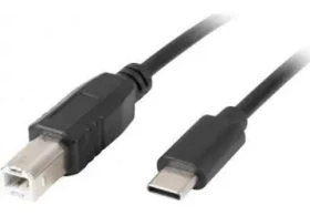 Lanberg CA-USBA-13CC-0018-BK černá / Kabel USB / USB-C - USB-B / 1.8 m (CA-USBA-13CC-0018-BK)