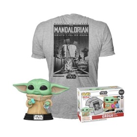 Funko POP &amp; Tee: Star Wars Mandalorian - Grogu w/cookie (velikost trička L)