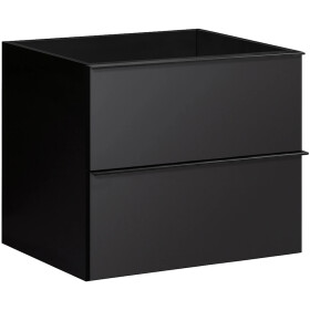 CERANO - Koupelnová skříňka pod umyvadlo s úchytkou Velora - černá matná, úchytka černá - 59x53x46,5 CER-665032
