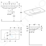 GEBERIT - Acanto Umyvadlo 900x482 mm, otvor pro baterii, s přepadem, bílá 500.623.01.2