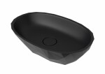 Umyvadlo na desku SAT Meda 56x37 cm černá mat bez otvoru pro baterii, bez přepadu SATME5637C SATME5637C