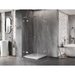 MEXEN/S - Lunar L Duo sprchový kout dveře křídlové 80 x 80, transparent, chrom 834L-080L-080P-01-00