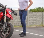Pánské džíny na moto Trilobite Uptown skinny fit monolayer Aaa blue - 32 / modrá