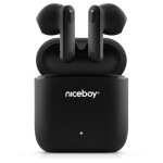 Niceboy HIVE Beans černá / TWS bezdrátová sluchátka / Bluetooth 5.0 / IPX4 / Handsfree / Nabíjecí pouzdro (hive-beans-black)