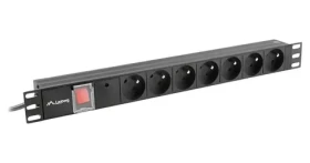 Lanberg PDU do racku černá / PDU / 19" 1U / 7x French / 16A / 2m (PDU-07E-0200-BK)