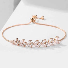 Náramek Swarovski Elements Daisy Rose, Zlatá Nastavitelná