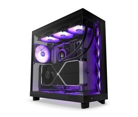 NZXT skříň H6 Flow RGB dvoukomorová / MidT / 3x120mm RGB fan / 2xUSB 3.2 / USB-C / prosklená / černá EDF_558035