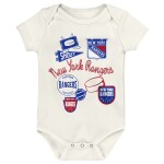 Outerstuff Dětské body New York Rangers NHL Littlest Player 3Pk Creeper Se Velikost: Batole 3-6 Měsíců