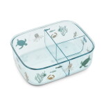 LIEWOOD Svačinový box Arthur Tritan Sea Creature Sandy 900 ml, modrá barva, plast