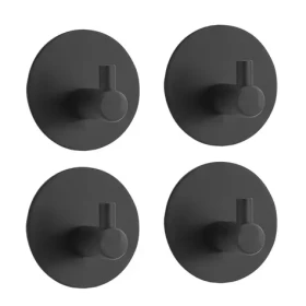 MSV KHEO háčky na ručníky 4 ks matně černé / ocel / samolepící / 45 x 27 mm (3700703990086)