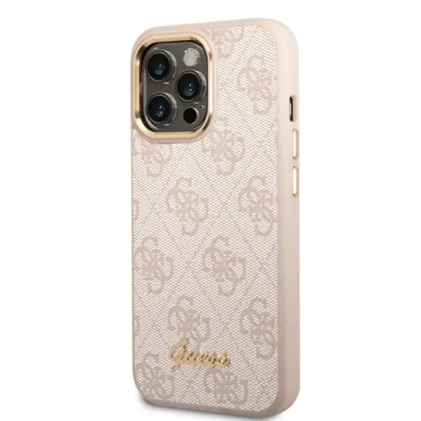 Pouzdro Guess PC/TPU 4G Metal Camera Outline iPhone 14 Pro Max růžové