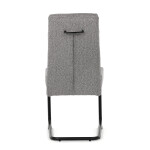 Židle jídelní, taštičkové pružiny v sedáku, madlo na opěráku, světle šedá látka, černý kov