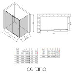 CERANO - Sprchový kout Santoro L/P - 8 mm - chrom, transparentní sklo - 110x70x195 - posuvný CER-8050BD7350