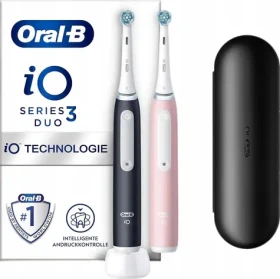 Oral-B iO Series 3N Duo Matt Black/Blush Pink / Elektrický zubní kartáček / magnetický iO / 3 režimy / senzor tlaku (8006540731857)