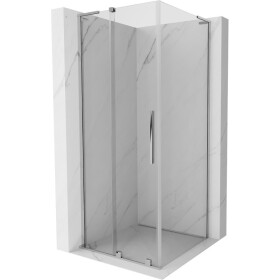 MEXEN/S - Velar L sprchový kout, posuvné dveře 90 x 90, transparent, chrom 871-090-090-03-01