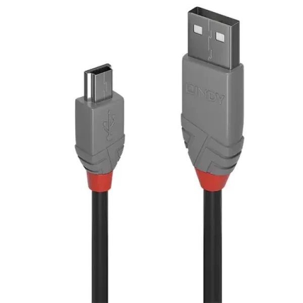 Lindy Anthra Line USB-A - Mini-USB B 0,2 m černá / USB kabel / USB 2.0 / 480 Mbit/s (36720)